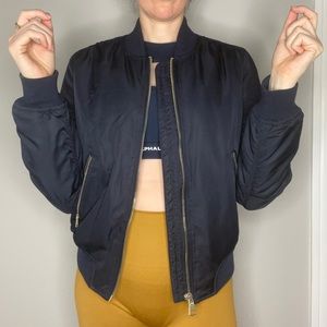 TOPSHOP Bomber Jacket, Navy